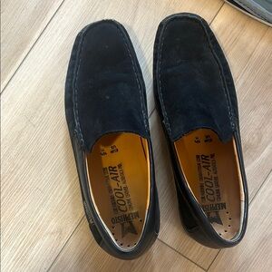 MEPHISTO MEN'S BADUARD BLACK NUBUCK AND SMOOTH LEATHER SLIP-ON LOAFER size 11